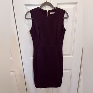 Calvin Klein classic sleeveless sheath dress. Size 4. Burgundy